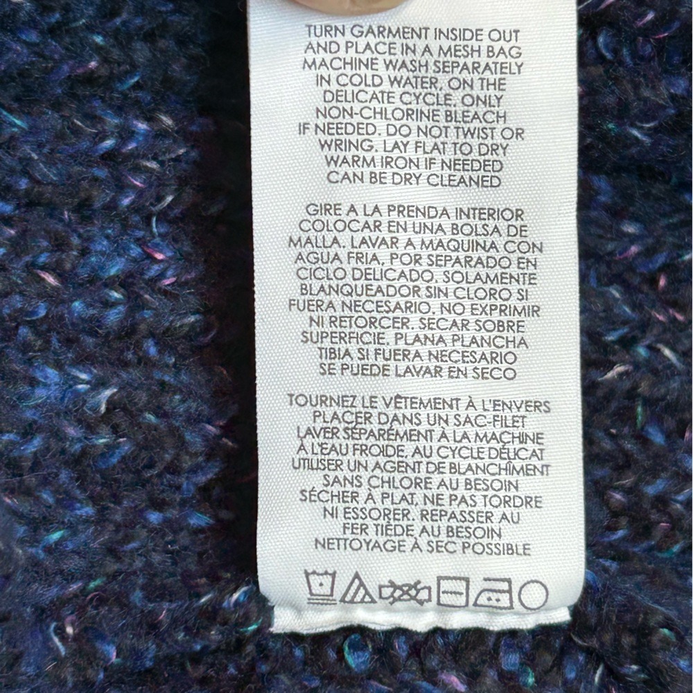 CAbi Trail Cardigan Marled Sweater Blue‎ Lagoon Knit Women's Size Medium - Picture 7 of 8